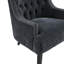 Fauteuil décoratif Daisie, chenille beige capitonnée, bois massif-114018821