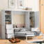 Lit escamotable grand format VARELON avec placard, tiroirs et tablettes-2057117676