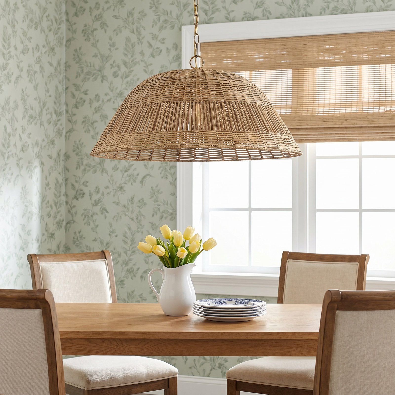 Walston Dimmable Rattan Single Light Pendant