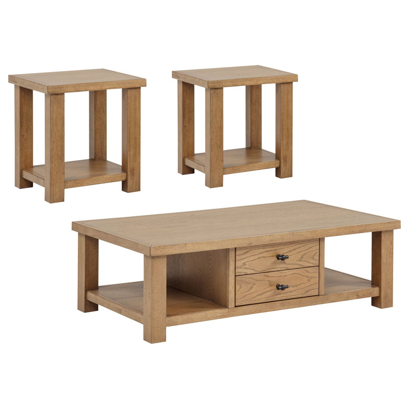 Ensemble de tables basses 3 pièces Wanids, 3 Pieces: Coffee Table, 2 End Tables