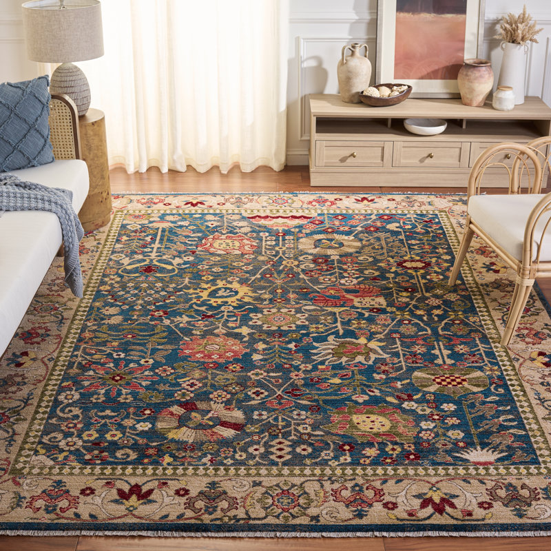 Tapis performance oriental Kurtz, Rectangle 4pi x 6 pi, Blue/Tan