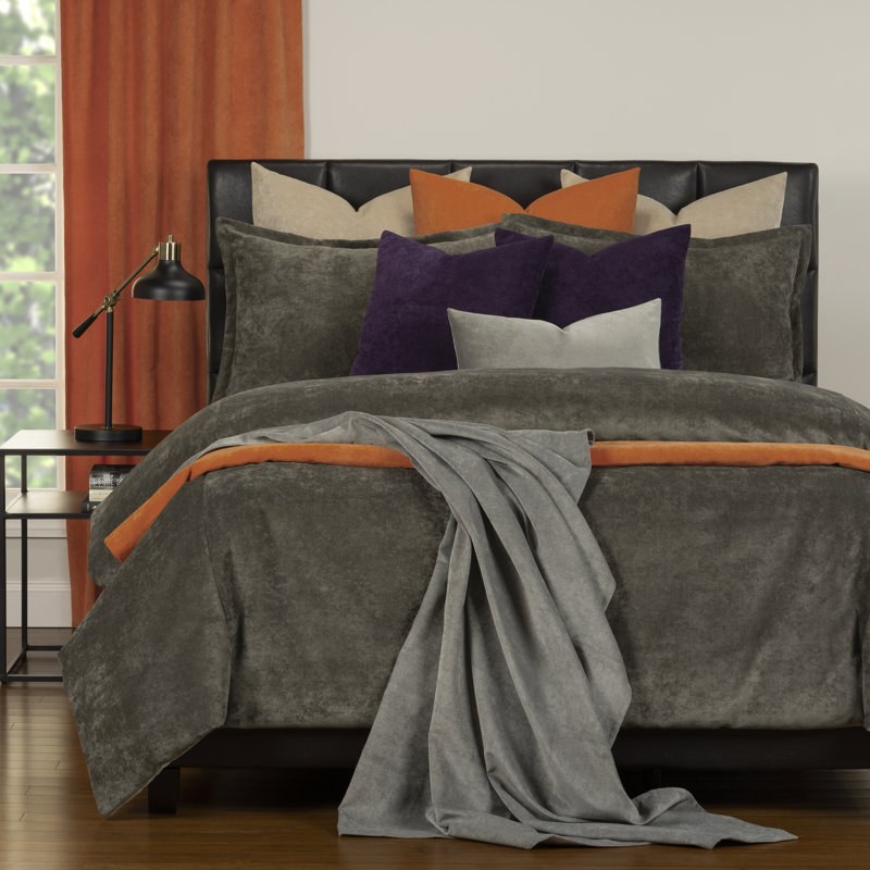 Polyester Channel Duvet Cover & Insert, Full Duvet Cover + 2 Shams, Umber