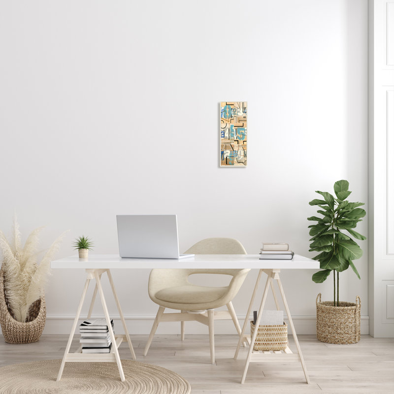 «Abstract Textbook Cutout Collage Bolded Numéros» par Nikki Galapon - impression, H 17 po x l 7 po, Plaque murale