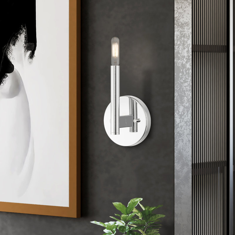 Marimar Candle Wall Light, Polished Chrome