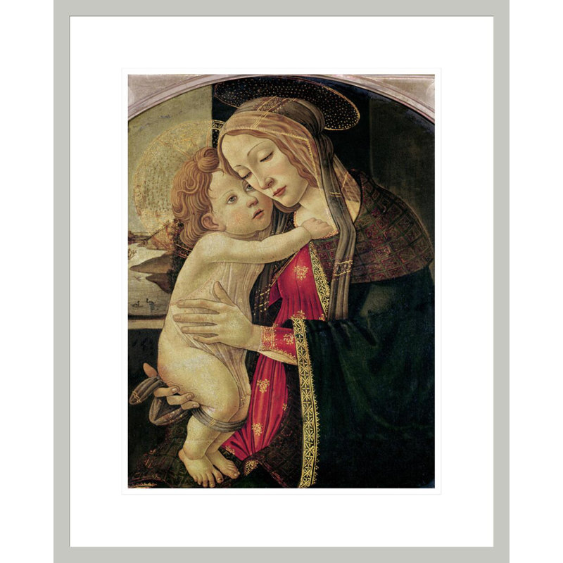 La Vierge et l'enfant par Sandro Botticelli, impression giclée sur cadre, H 29,43 po x l 23,5 po