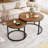 Top Nesting Coffee Tables, Round Living Room End Tables with Metal Base-431491397-431491418