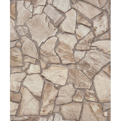 Bricks and More Collection Claystone Cottage Motif Wallpaper Roll