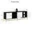 Armoire moderne en noir et blanc, quatre portes pour le rangement de l'art mural du salon, table basse contemporaine et facile à assembler, vases supérieurs spacieux, tiroirs de rangement
