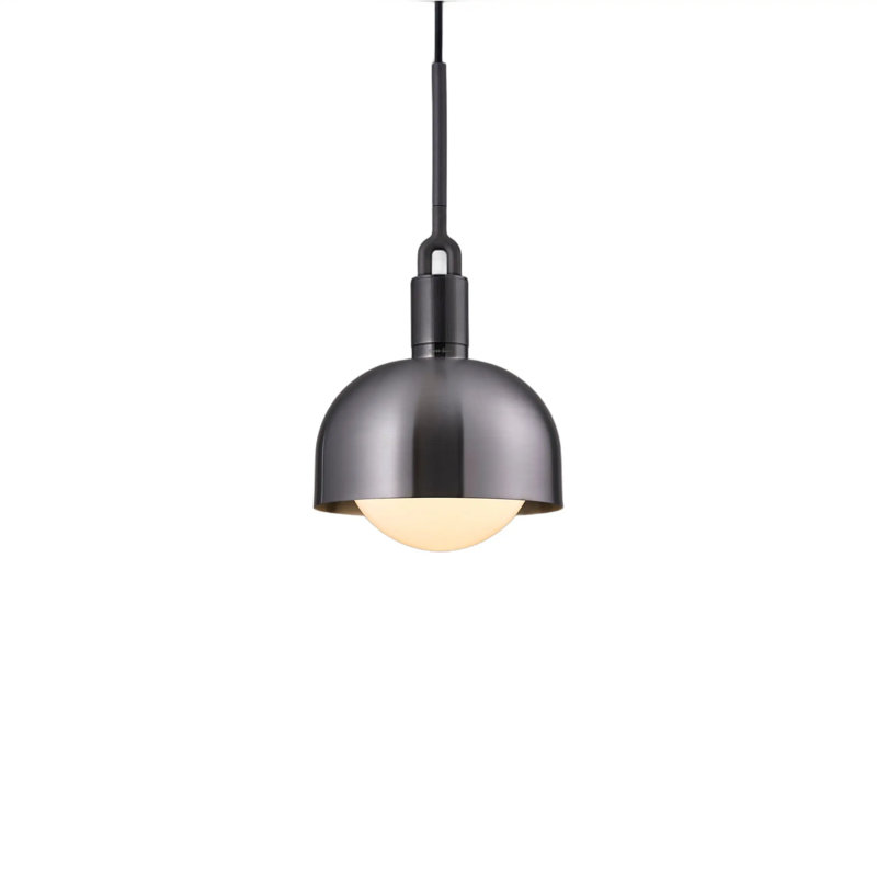 Linear Knurl 1 - Light LED Pendant, Opal/Gun Metal
