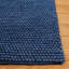 Tapis bleu marine en laine et en coton tissé à la main Amira-695240762