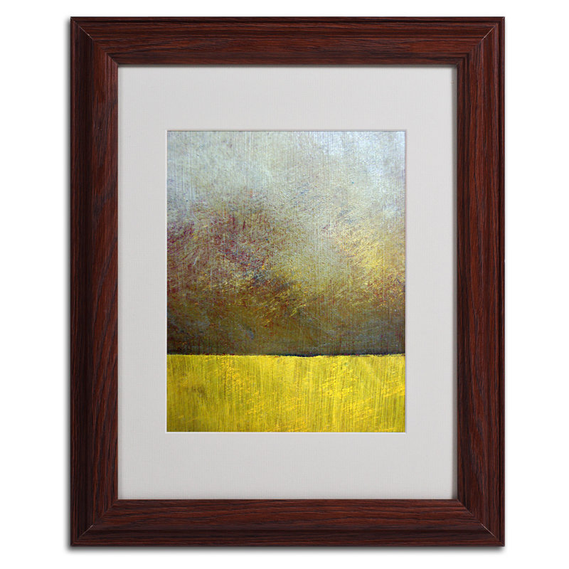 Earth Study II Abstract Canvas Art with Dark Wood Frame