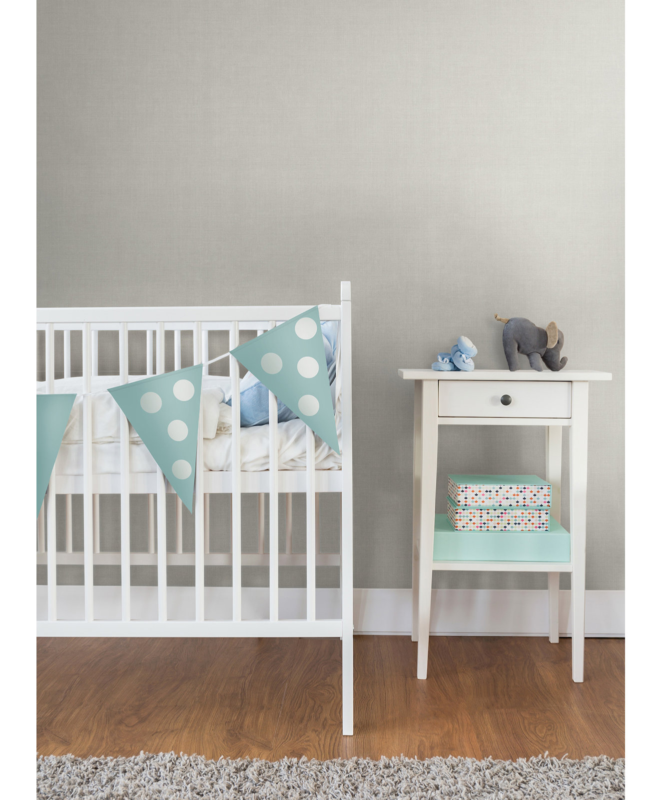 York Wallcoverings Wallpaper Double Roll, Vitmossa Light Grey