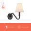 Éclairage pour meuble-lavabo mural noir mat 12 po avec abat-jour en lin Sloan-1597293053
