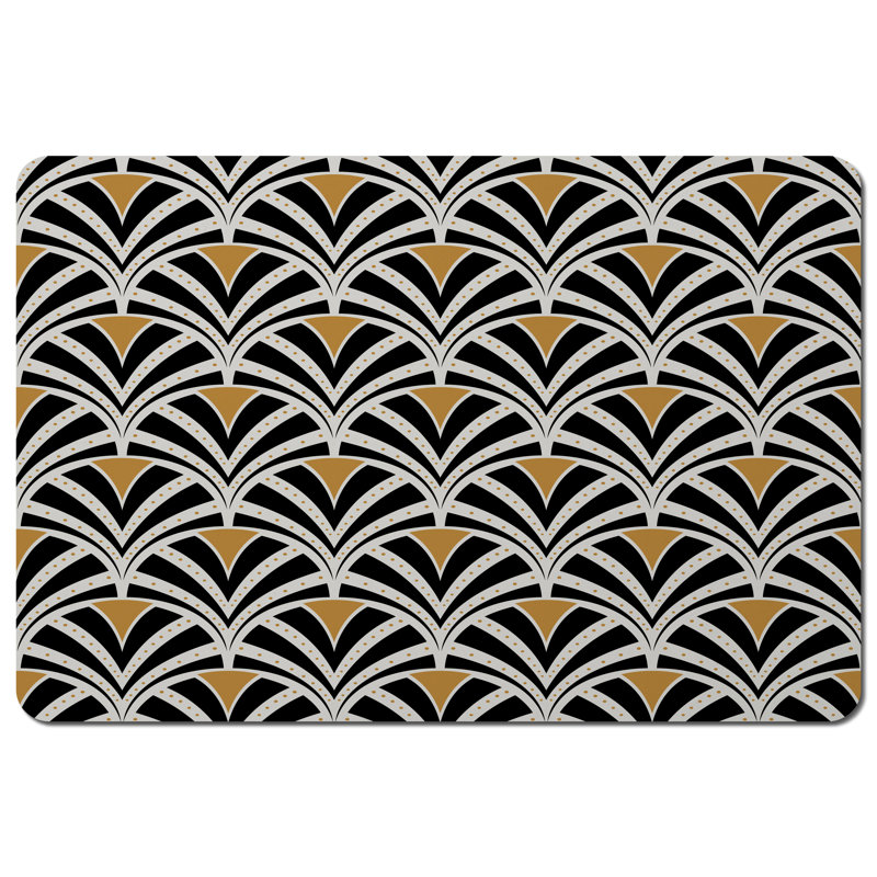 Yancy Polyester-Coated Hardboard Geometric Rectangle Placemat