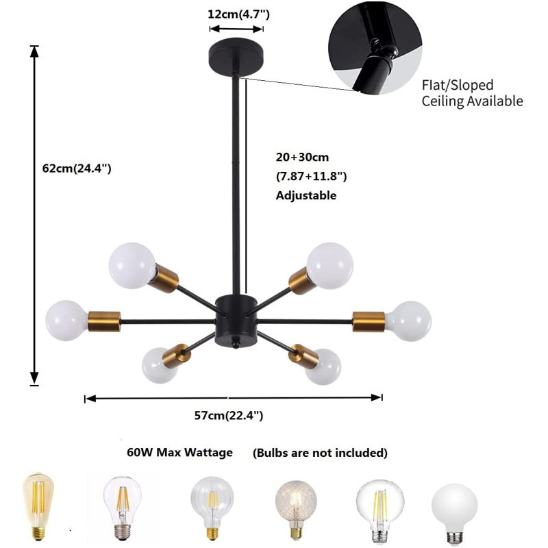 Jankowski 6 - Light Dimmable Sputnik Sphere Chandelier