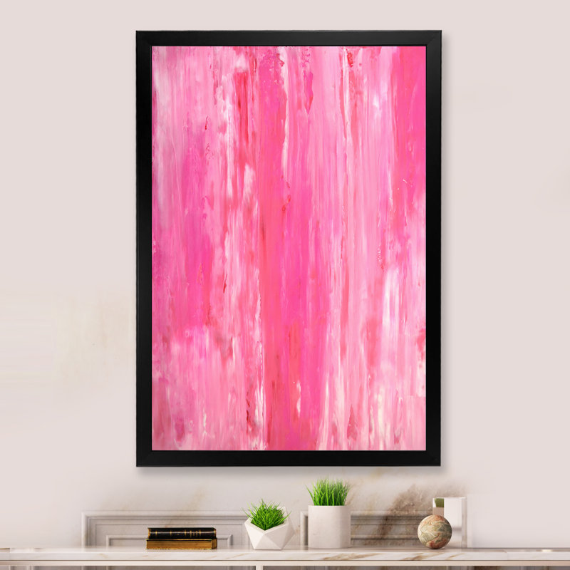 Shades Of Pink Universe - Art sur toile moderne et contemporain, Cadre photo noir, H 36 po x l 24 po x P 1 po