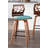 Tenessa Swivel Upholstered Counter Stool with Solid Wood Frame-89290007