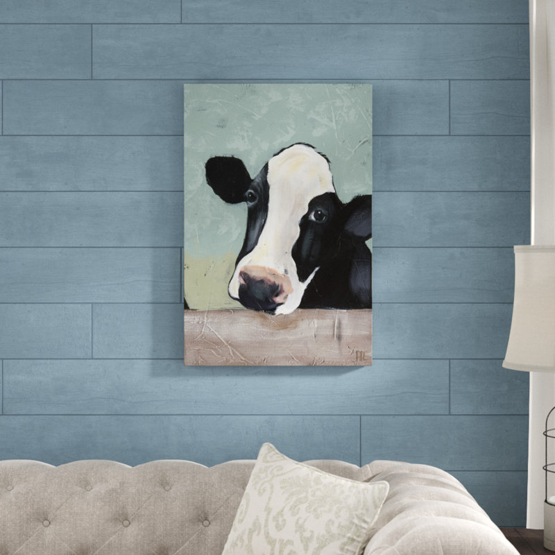 Holstein Cow III by Jade Reynolds - Painting on Canvas, 76cm H x 51cm W, Wrapped Canvas