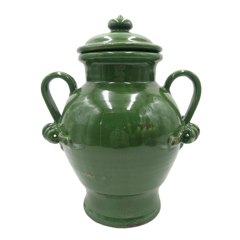 RUTHERFORD Handmade Terracotta Table Vase, Green