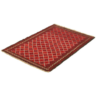 Tapis décoratif en laine noué à la main de conception unique 3 pi 7 po x 5 pi 7 po Botwinick New Age