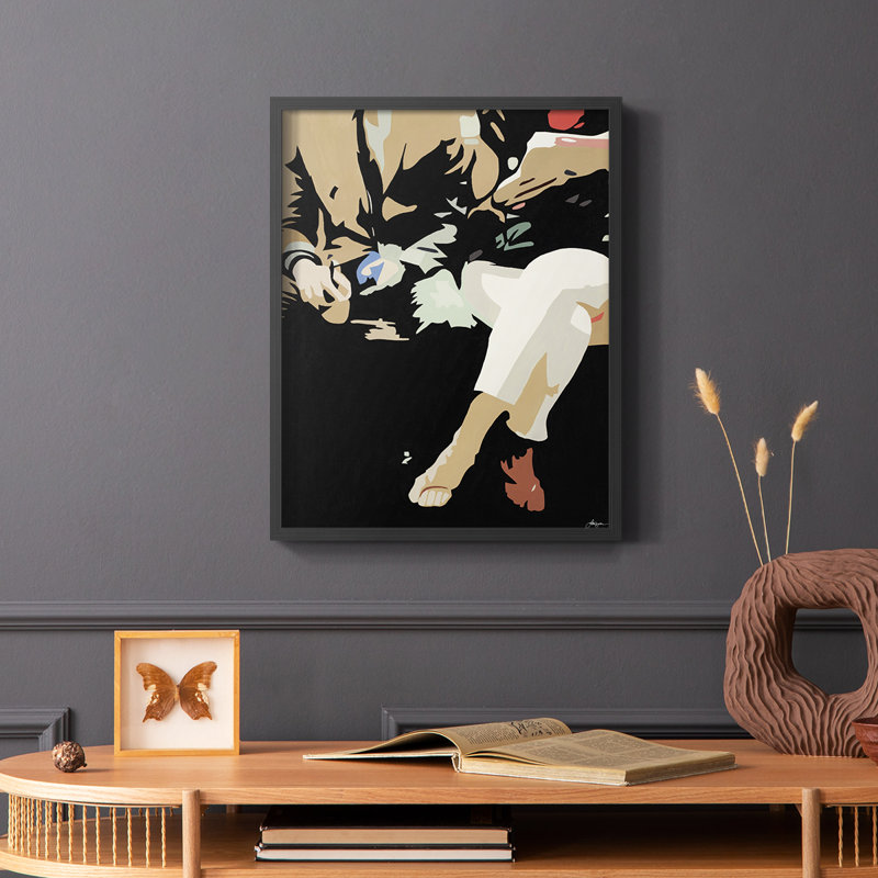 Them # 4, reproduction encadrée - bois massif, H 10 po x l 8 po, Noir