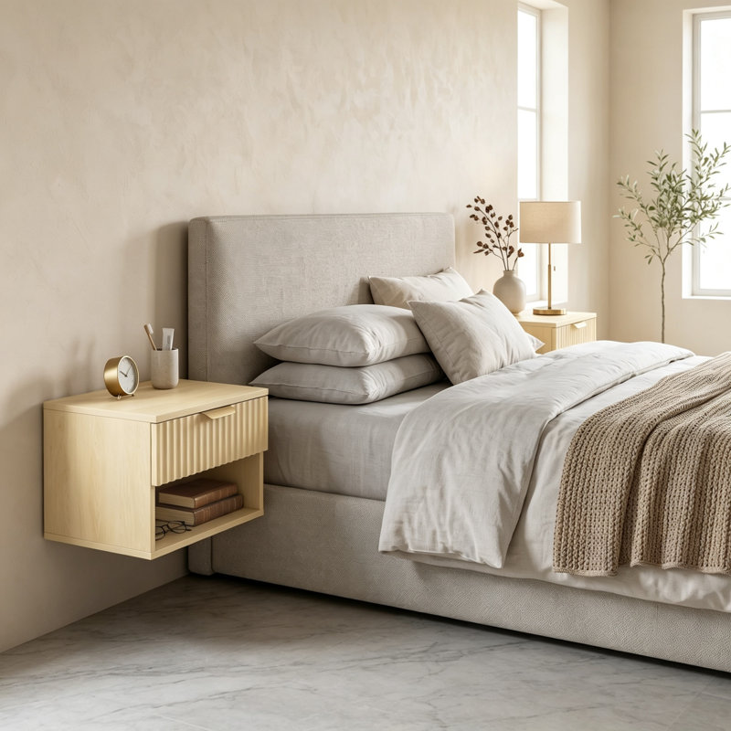 40 cm W Bedside Table, Oak