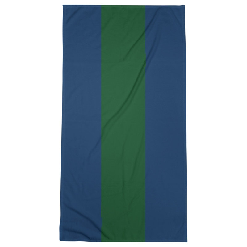 Lightweight Beach Towel, Navy/Green/Navy