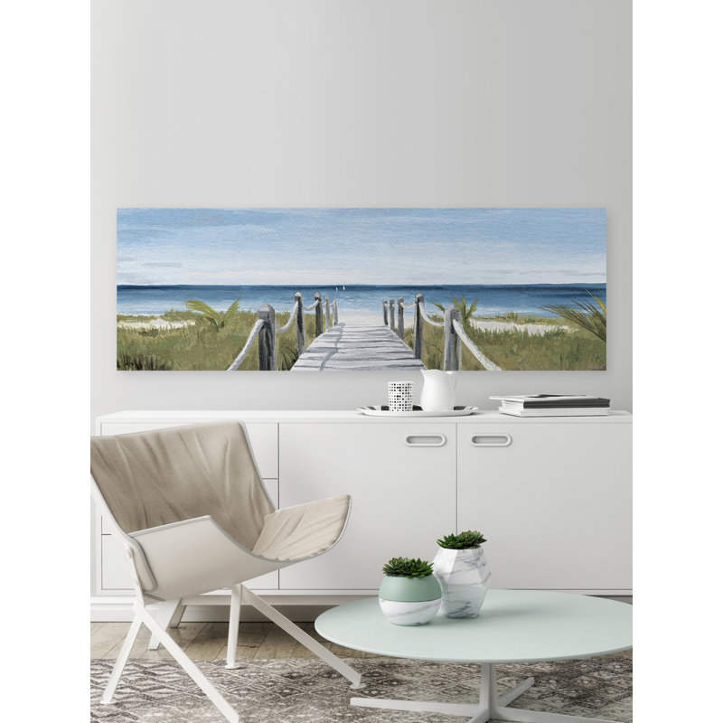 « Beach Paseo »-reproduction d’art panoramique sur toile, H 20 po x l 60 po x P 1,5 po