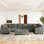 Canapé modulaire surdimensionné en U en chenille de 150,2 po Anjanette Jenette