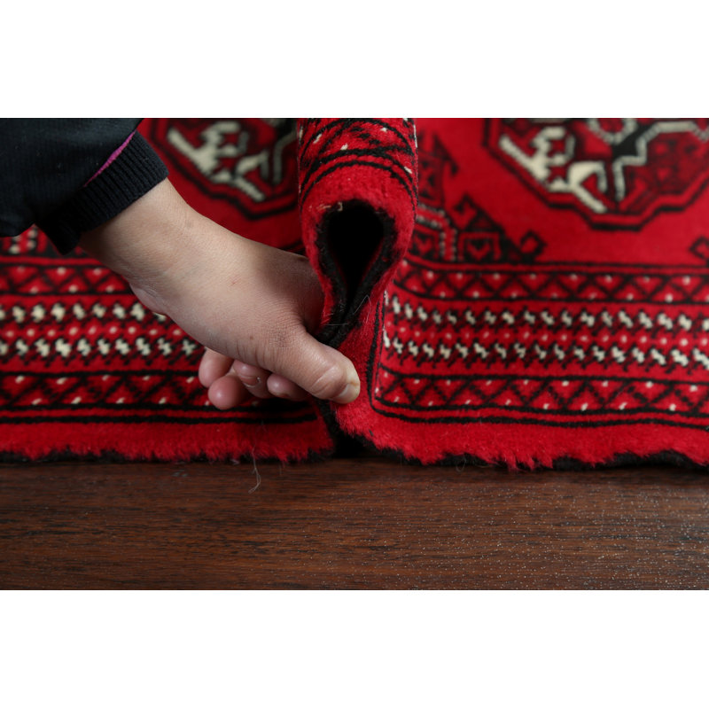 Tapis de zone en laine de couloir 2 pi 1 po x 6 pi 4 po one-of-kind-noué la main new age bokhara Jalapa