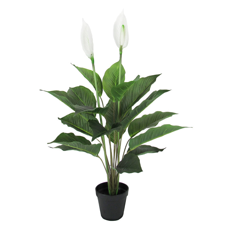 Lys de paix artificiel en pot, H 30 po x l 22 po x P 22 po