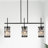  Baconton 3 - Light 31.5" W Glam Crystal Accents Kitchen Island Linear Pendant