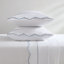Ensemble de draps et taies d'oreiller en coton très grand, satin de coton 300TC, poche profonde, blanc et bleu