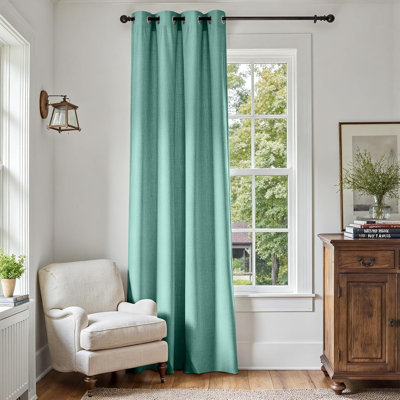 Linen-Textured Curtain Panel with Grommet Top, Thermal Insulated & Room Darkening (1 Panel)