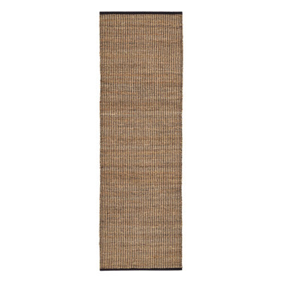Gridwork Black Handwoven Jute Rug
