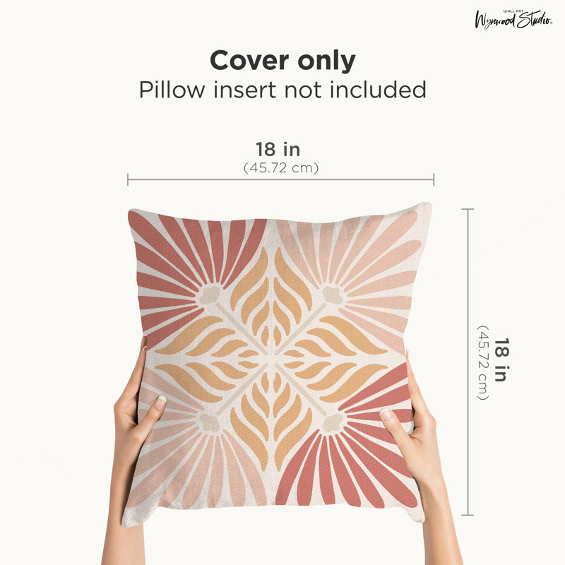 Housse de coussin floral en polyester