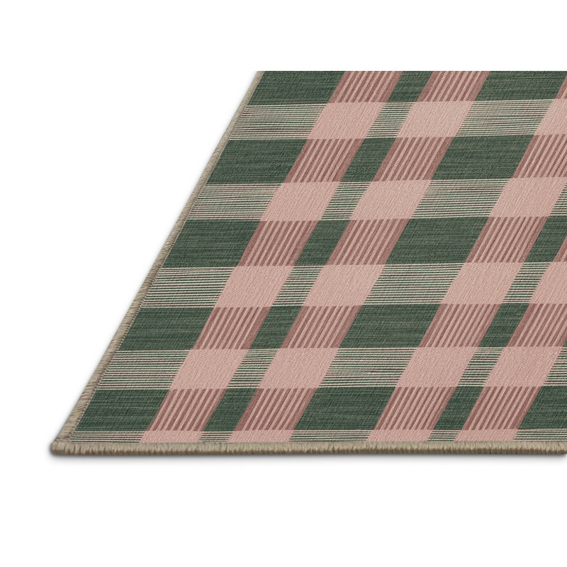 Tapis rose lavable à la machine, Rectangulaire 3 pi x 5 pi