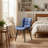 Heitger Tufted Wing Back Side Chair, Faux Leather Upholstered Dining Chair with Metal Legs-1356984076