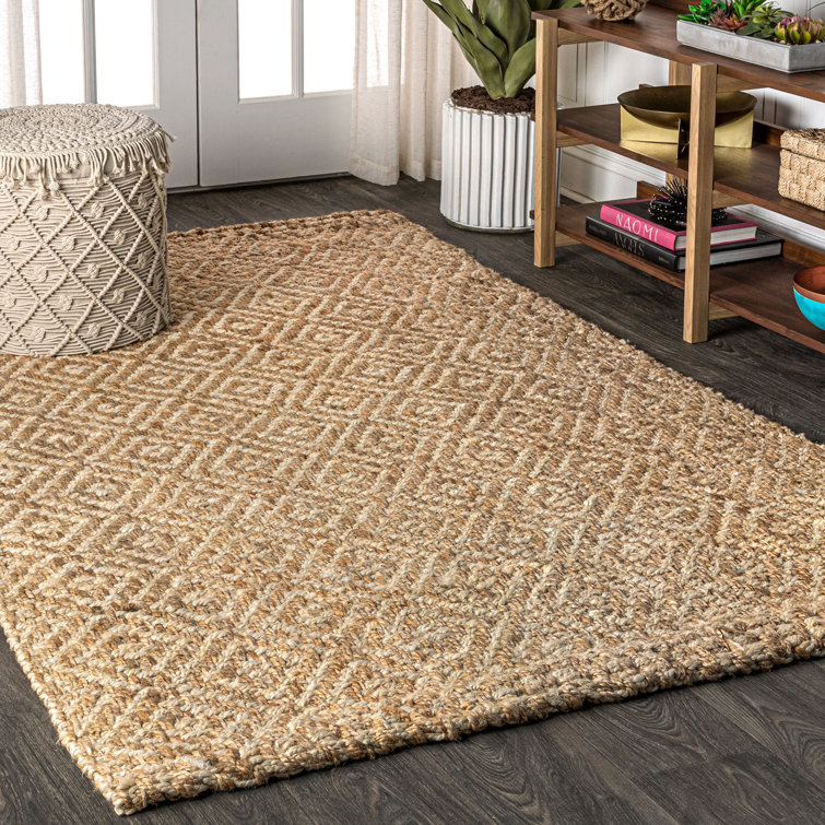 Mcgowan Hand Woven Diamond Chunky Jute Natural Rug
