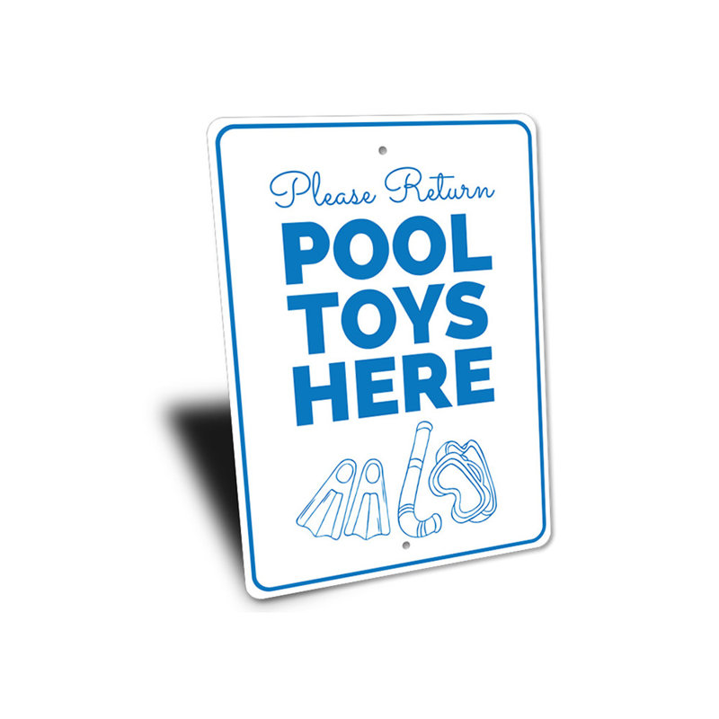 Enseigne en aluminium pour piscine, H 18 po x l 12 po x P 0,06 po