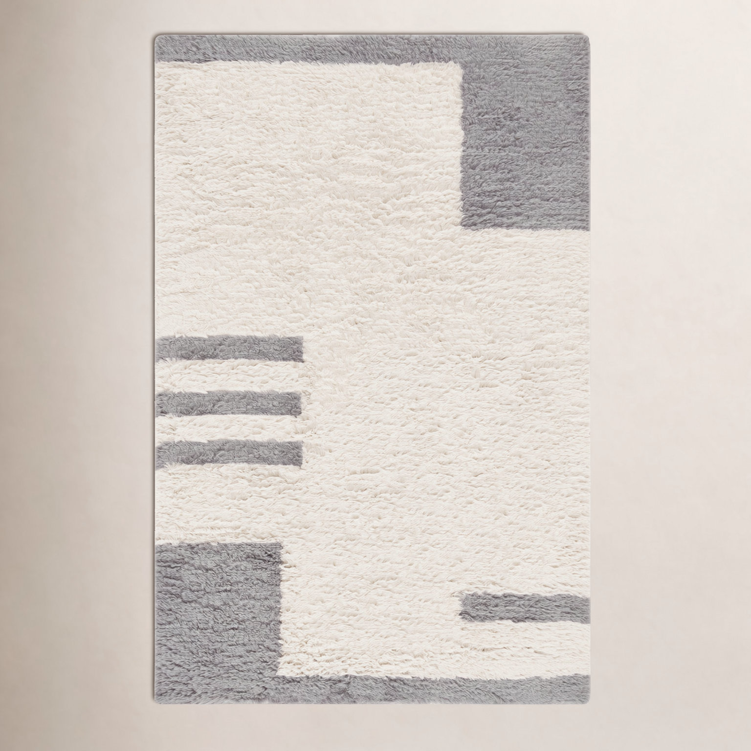 Beamer Gray Ivory Hand-Woven Flatweave Rug, Rectangle 8' x 10'