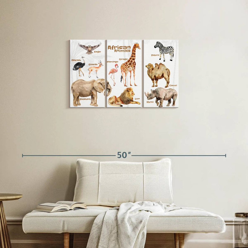 Brampt African Animals Chart, 20" H x 33" W
