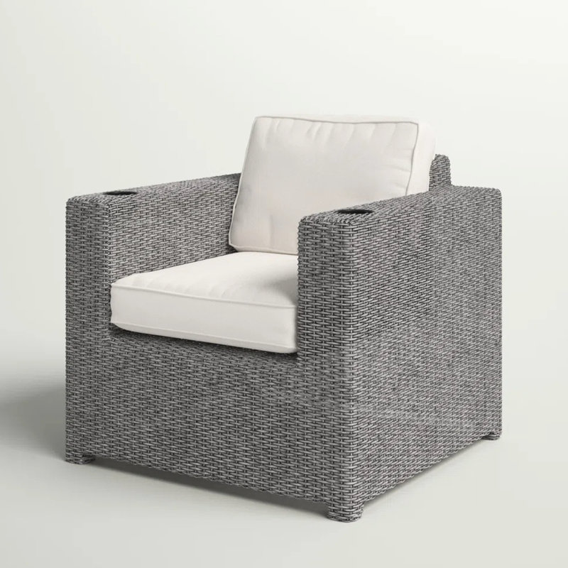 Rouille - Chaise de patio en métal avec coussins - Gris confortable entièrement assemblé, structure rouille, angle d'inclinaison réglable