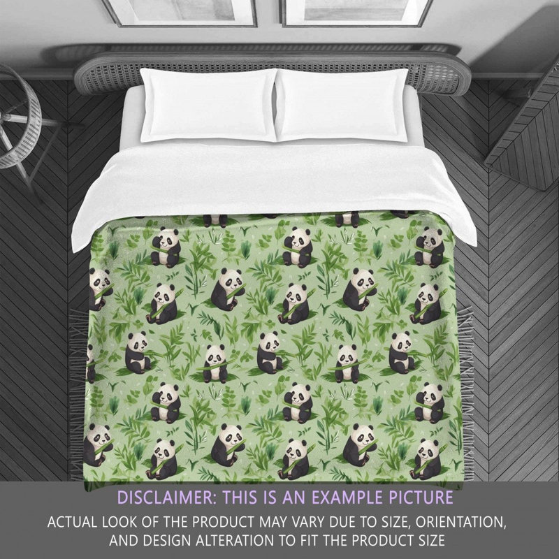 Panda Green Bedding, Twin Comforter