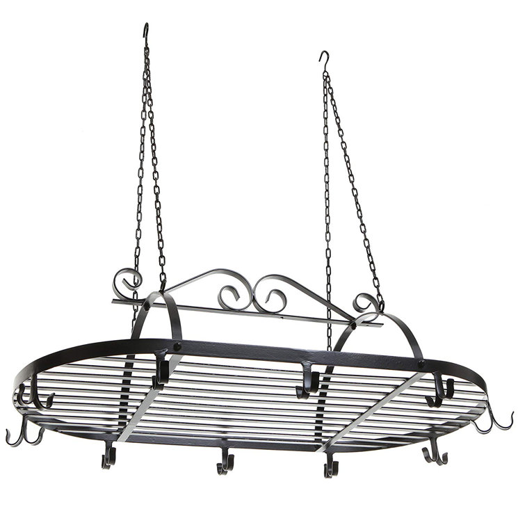 Red Barrel Studio® Metal Rectangle Wall Mounted Pot Rack & Reviews