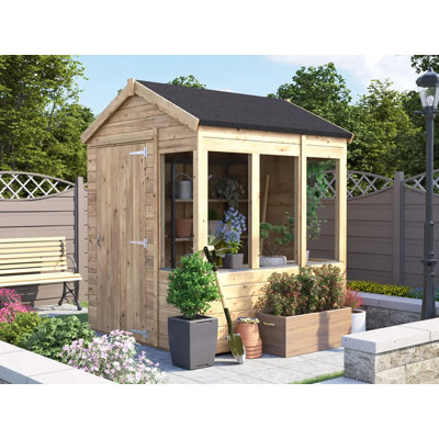 Dunster House Potting Shed Apex Roof W6' x D6' (W1.8m x D1.8m) Overlord Modular