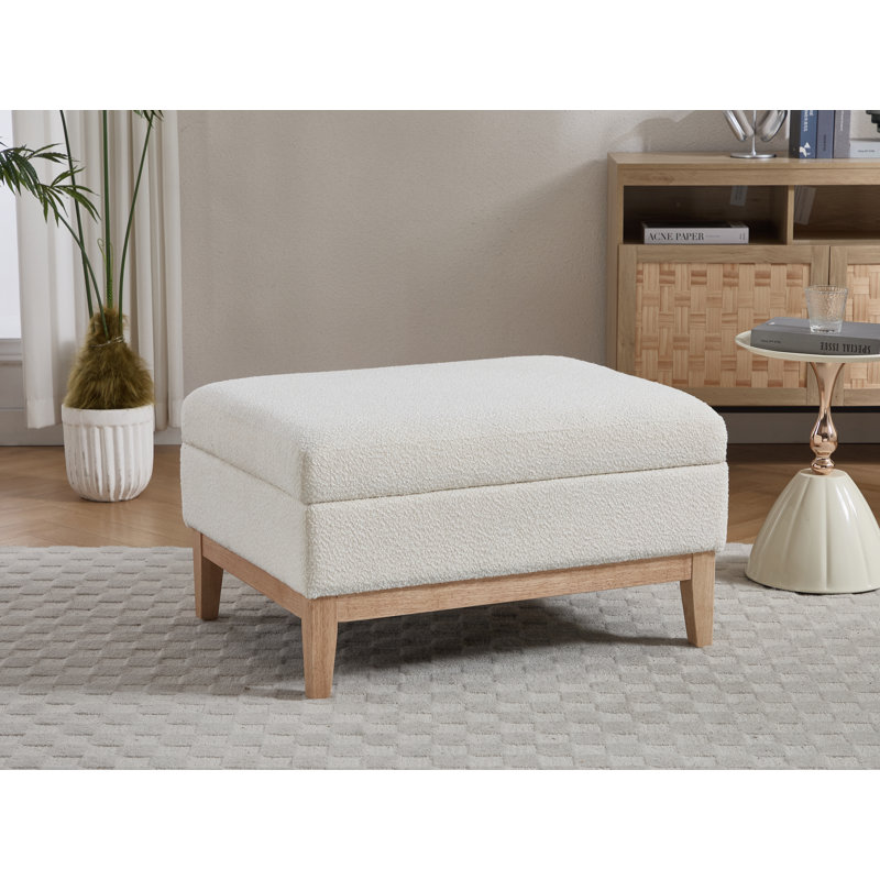 Repose-pieds avec rangement l 33,85 po, Naturel, Ivoire ivoire