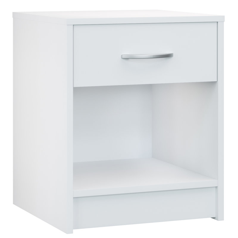 Ridas 40cm W MDF/particle Board Bedside Table, White