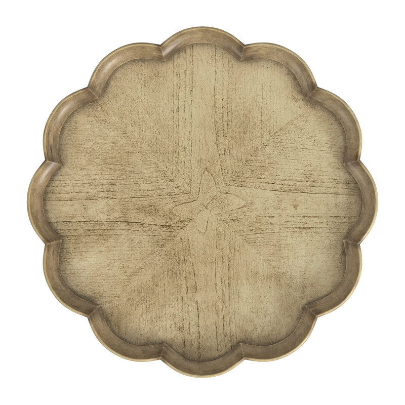Dansby Pedestal Side Table, Antique Beige