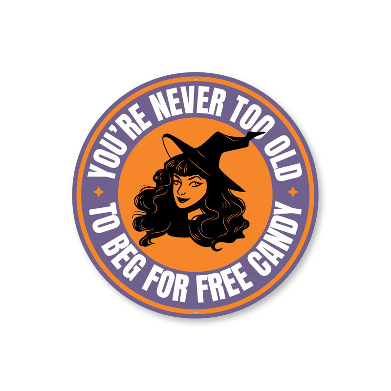 Drôle de signe d'Halloween en aluminium, H 12 po x l 12 po x P 0,04 po